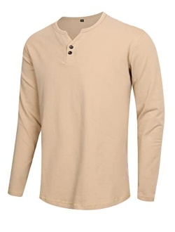 APTRO Men's Fashion Short/Long Sleeve Tee Shirts Casual Regular Fit Pullover Lightweight Henley Shirts