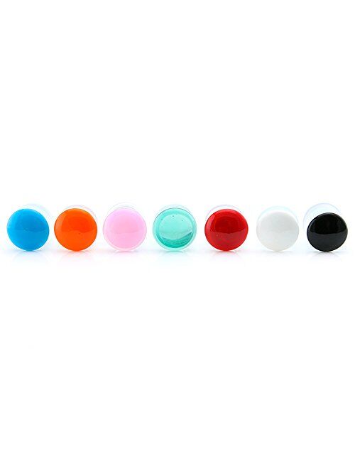 Urban Body Jewelry Red Color Front Single Flare Glass Plugs/Gauges (1 Pair - 2 Pieces) Choose Your Size