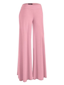 Women's Solid Casual Comfy Stretchy Wide Leg Palazzo Lounge Pants