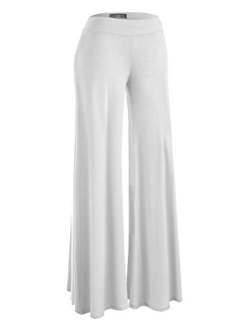 Women's Solid Casual Comfy Stretchy Wide Leg Palazzo Lounge Pants