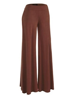 Women's Solid Casual Comfy Stretchy Wide Leg Palazzo Lounge Pants