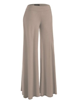 Women's Solid Casual Comfy Stretchy Wide Leg Palazzo Lounge Pants