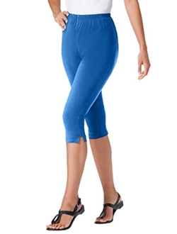 Women's Plus Size 7-Day Knit Capri Pants