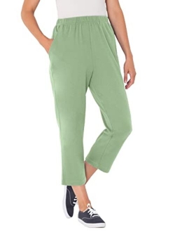 Women's Plus Size 7-Day Knit Capri Pants