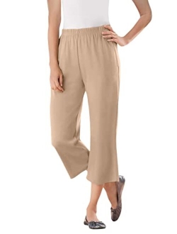 Women's Plus Size 7-Day Knit Capri Pants