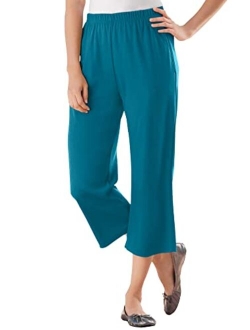 Women's Plus Size 7-Day Knit Capri Pants