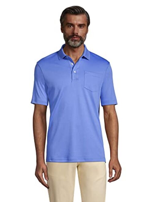 Lands' End Men's Short Sleeve Super Soft Supima Polo Shirt with Pocket