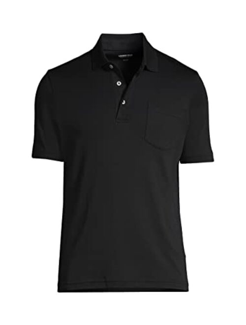 Lands' End Men's Short Sleeve Super Soft Supima Polo Shirt with Pocket