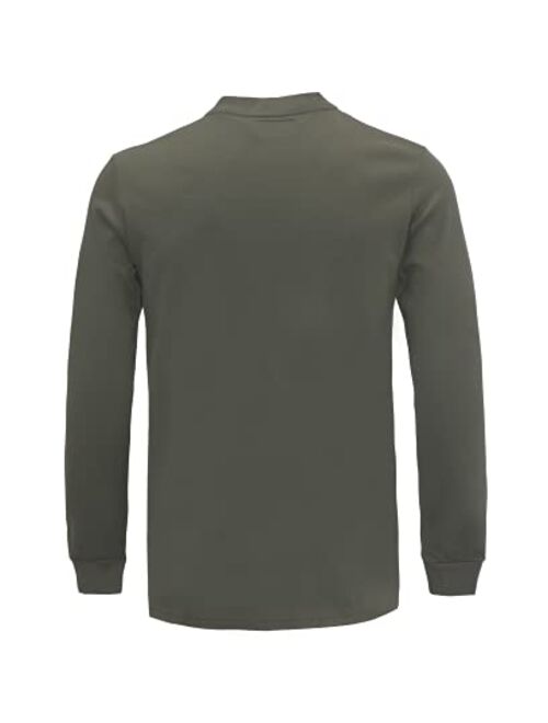 BOCOMAL FR Shirts Flame Resistant Shirt 5.5oz 100% Cotton Light Weight CAT2 Fire Retardant Henley Shirts