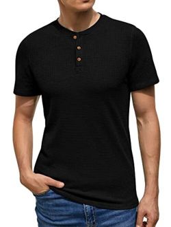 Sailwind Men's Short Sleeve Waffle Henley Casual Henley T-Shirts for Men