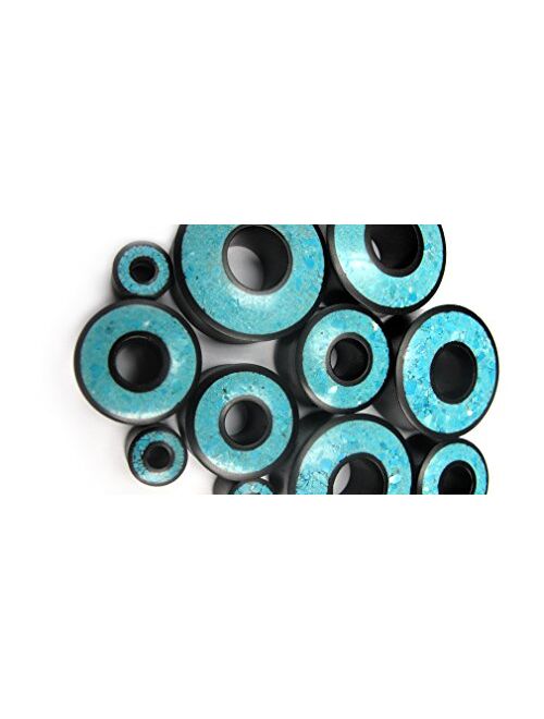 Urban Body Jewelry Pair of 3/4" Gauge (19mm) Crushed Turquoise Stone Inlay Tunnel Wood Plugs