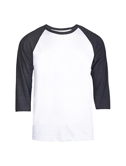 TOP PRO Men's 3/4 Sleeve Casual Raglan Jersey Baseball Tee Shirt