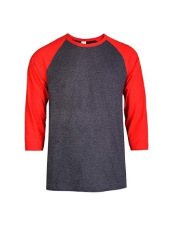 TOP PRO Men's 3/4 Sleeve Casual Raglan Jersey Baseball Tee Shirt