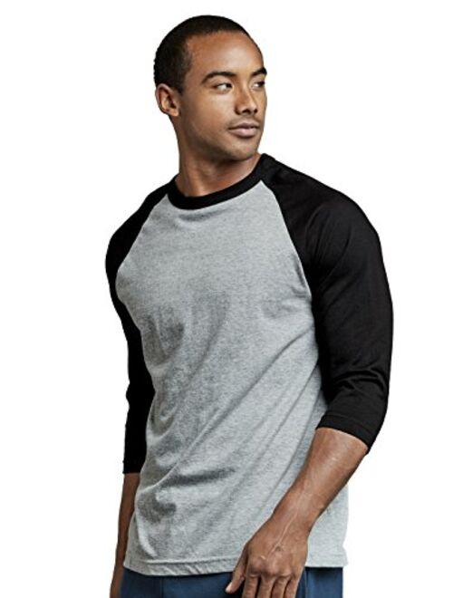 TOP PRO Men's 3/4 Sleeve Casual Raglan Jersey Baseball Tee Shirt