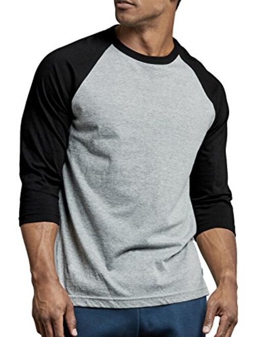 TOP PRO Men's 3/4 Sleeve Casual Raglan Jersey Baseball Tee Shirt