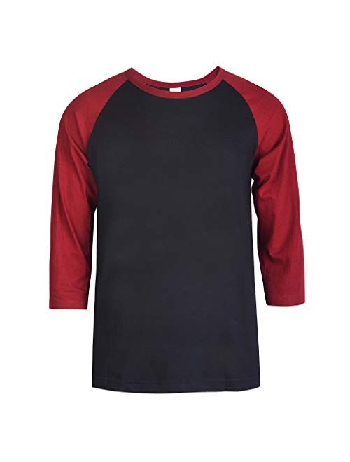 TOP PRO Men's 3/4 Sleeve Casual Raglan Jersey Baseball Tee Shirt