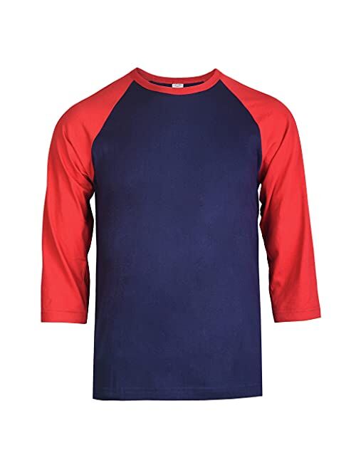 TOP PRO Men's 3/4 Sleeve Casual Raglan Jersey Baseball Tee Shirt