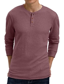 Sailwind Men's Long Sleeve Waffle Henley Casual Henley T-Shirts for Men