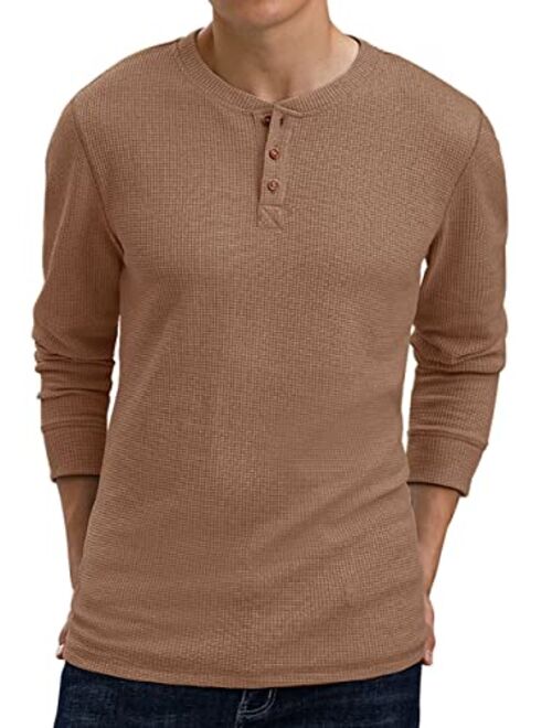 Sailwind Men's Long Sleeve Waffle Henley Casual Henley T-Shirts for Men