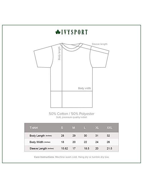 Ivysport Short Sleeve T-Shirt, Cotton Poly Blend, Unisex, Heritage Logo, Grey