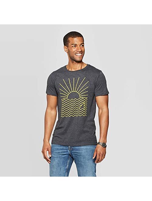 Rtek Men's Standard Fit Short Sleeve Sun Ray Graphic T-Shirt | Causal Grey Tee