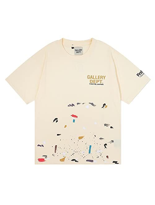 GALLERY T-SHIRT Gallery Dept. Logo Print Cotton Jersey T-Shirt Graphic Crewneck Fashion Short Sleeve Shirt for Men Women