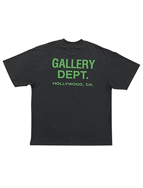 GALLERY T-SHIRT Gallery Dept. Logo Print Cotton Jersey T-Shirt Graphic Crewneck Fashion Short Sleeve Shirt for Men Women