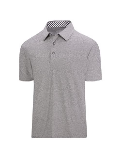 PRIUMPH Mens Golf Shirts Short Sleeve Regular Fit,Quick Dry Stretch Casual Collared Golf Polo Shirts for Men