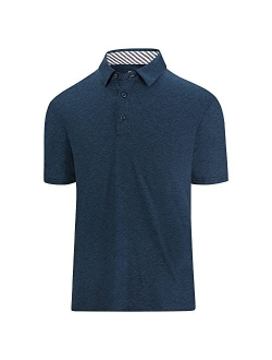 PRIUMPH Mens Golf Shirts Short Sleeve Regular Fit,Quick Dry Stretch Casual Collared Golf Polo Shirts for Men