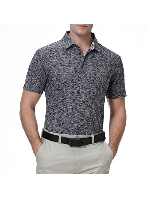 PRIUMPH Mens Golf Shirts Short Sleeve Regular Fit,Quick Dry Stretch Casual Collared Golf Polo Shirts for Men