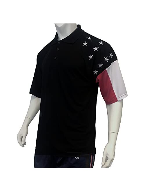 FJUN Men's Allegiance Polo Shirt, Short Sleeve Sports Golf Shirt with Regular-Fit Quick-Dry Ultra-Thin Breathable Tech Fabric