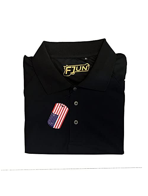 FJUN Men's Allegiance Polo Shirt, Short Sleeve Sports Golf Shirt with Regular-Fit Quick-Dry Ultra-Thin Breathable Tech Fabric