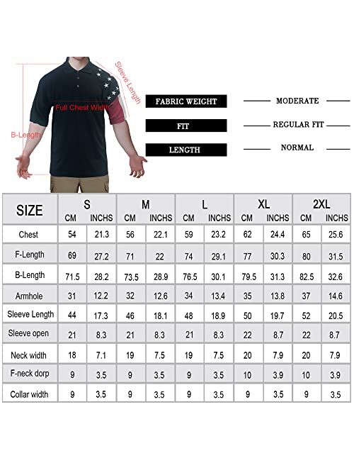 FJUN Men's Allegiance Polo Shirt, Short Sleeve Sports Golf Shirt with Regular-Fit Quick-Dry Ultra-Thin Breathable Tech Fabric