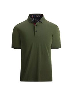 Alex Vando Mens Polo Shirts Short Sleeve Regular Fit Fashion Designed Shirt