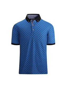 Alex Vando Mens Polo Shirts Short Sleeve Regular Fit Fashion Designed Shirt