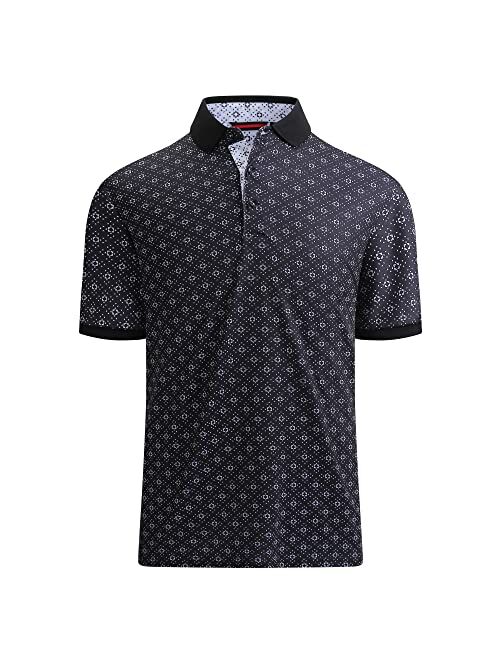 Alex Vando Mens Polo Shirts Short Sleeve Regular Fit Fashion Designed Shirt