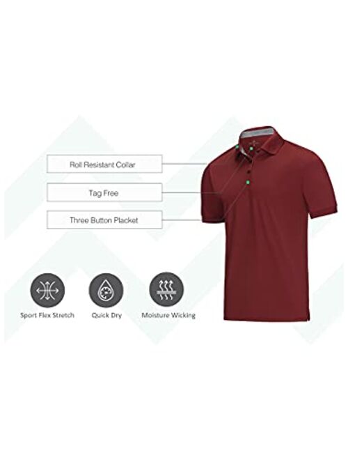 Marino Avenue Mio Marino Golf Polo Shirts for Men - Dry Fit - Ultra-Thin Breathable Fabric