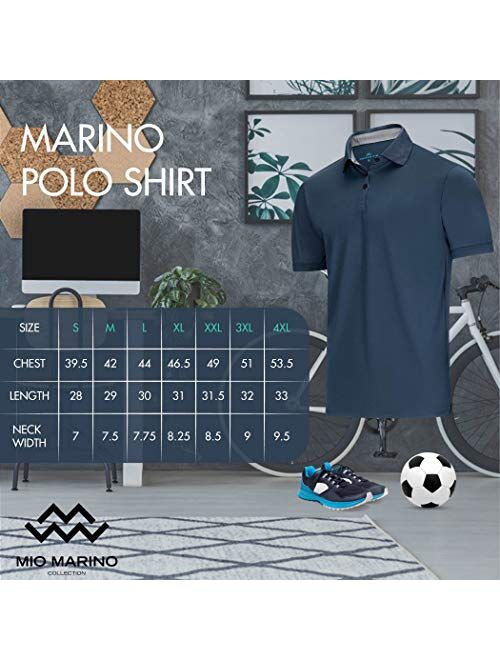 Marino Avenue Mio Marino Golf Polo Shirts for Men - Dry Fit - Ultra-Thin Breathable Fabric