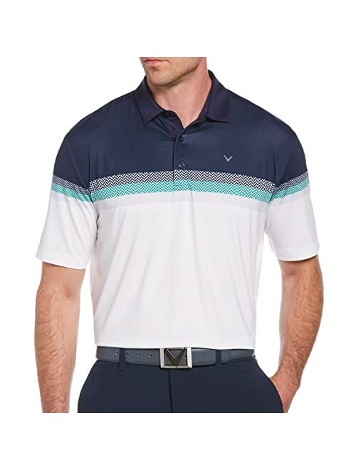 Callaway Men's Fine Line Stripe Short Sleeve Golf Polo Shirt