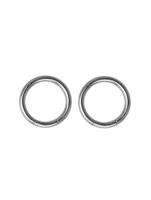 Urban Body Jewelry 14G Stainless Steel Segment Hoop Rings 7/16" - 1 Pair (2pc)