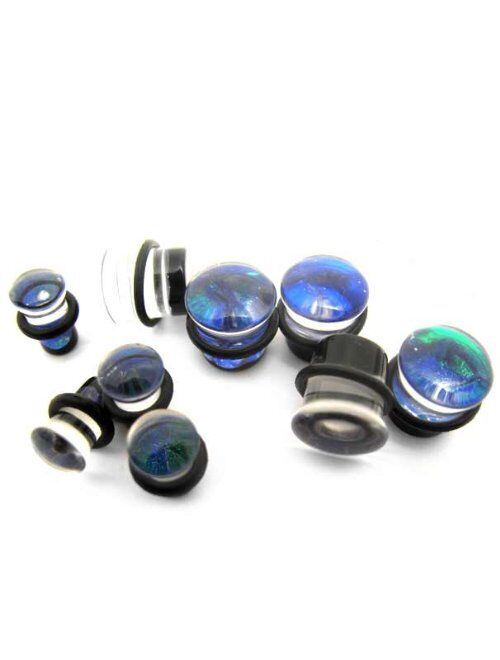 Urban Body Jewelry Pair of Garden Glass Plugs 00 Gauge (00G - 10mm) - Single Flare (GLS017)