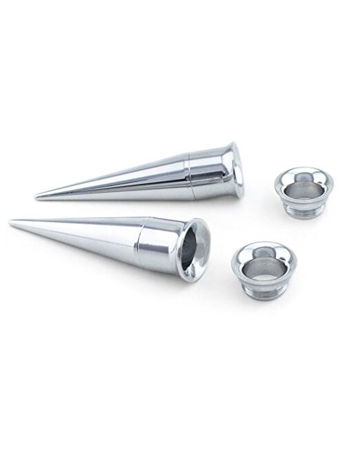 Urban Body Jewelry 4 Gauge (4G - 5mm) Stainless Steel Taper & Tunnel Ear Stretching Kit (4 Pieces)