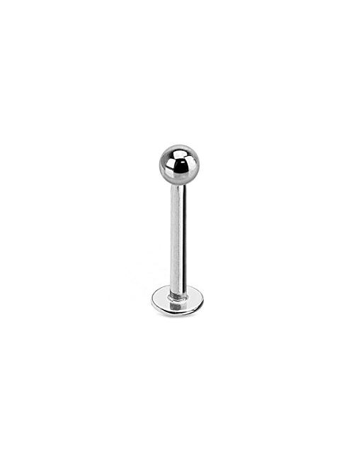 Urban Body Jewelry Internally Threaded Titanium Labret Stud (14G) Length 1/4"