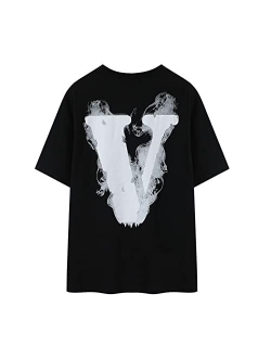 Fleiyd Big V T Shirt Men's Shirt V Letter Crewneck Tops Tee Fashion Printed Hip Hop Short Sleeve Shirt