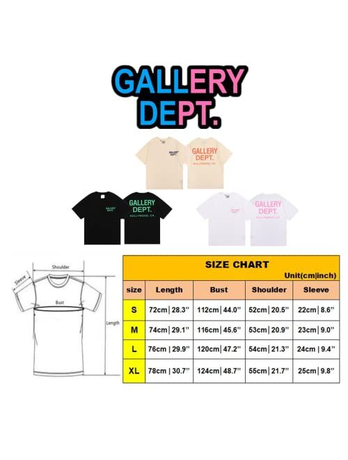 NNROOXLF Summer Gallery Dept Shirt for Men Women Classic Letter Logo T Shirts Street Trend Fashion Short Sleeve Tee Tops