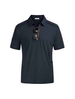 Mens Polo Shirts Short Sleeve Golf Shirt for Men Tactical Shirts Tennis Casual T-Shirt