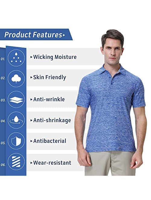 LBL Leading the Better Life Men's Golf Polo Shirt Sport Tactical Shirts Short Sleeve Casual Tennis T-Shirt