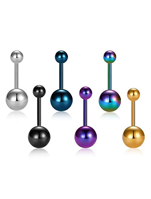 OUFER 14G Belly Button Rings G23 Solid Titanium Colorful Navel Piercing Jewelry Belly Rings Belly Piercing for Woman and Man