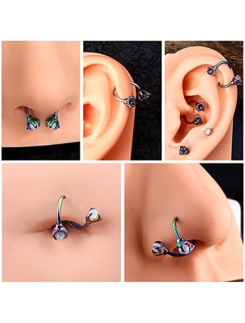 OUFER 3PCS Cartilage Earrings, 316L Surgical Steel Mixed Earrings with Dragon Claw Twist Helix Earring Ear Body Piercing Jewelry Tragus Earring