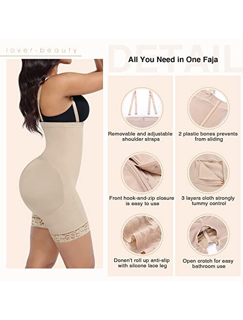 Lover-Beauty Shapewear for Women Tummy Control Body Shaper Butt Lifter Faja Waist Slimmer High Waist Panties